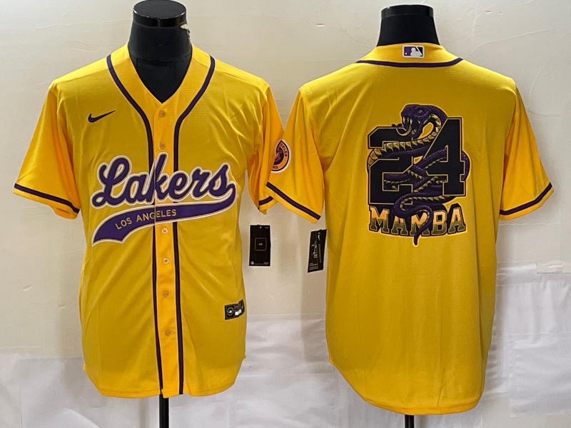 Men Los Angeles Lakers 24 Bryant yellow 2024 NBA Jersey20241120
